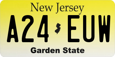 NJ license plate A24EUW