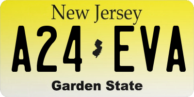 NJ license plate A24EVA