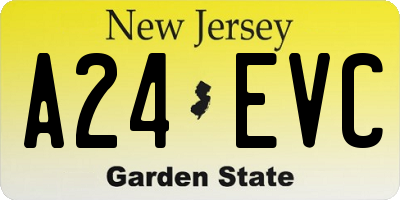 NJ license plate A24EVC
