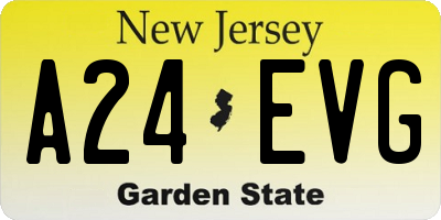NJ license plate A24EVG