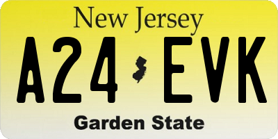 NJ license plate A24EVK