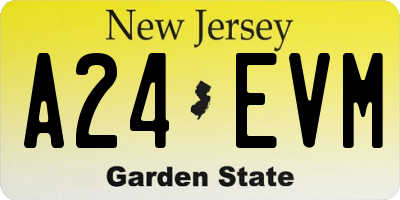 NJ license plate A24EVM