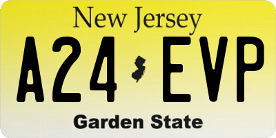 NJ license plate A24EVP