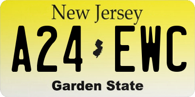 NJ license plate A24EWC