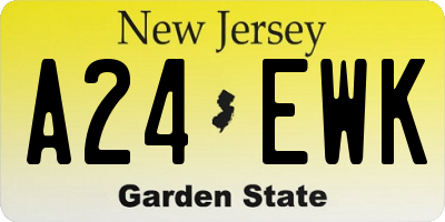 NJ license plate A24EWK