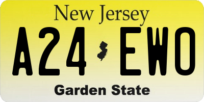 NJ license plate A24EWO