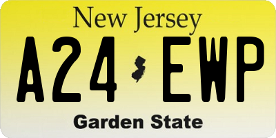 NJ license plate A24EWP