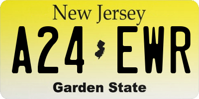 NJ license plate A24EWR