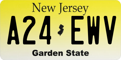 NJ license plate A24EWV