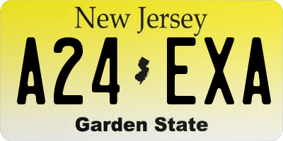 NJ license plate A24EXA