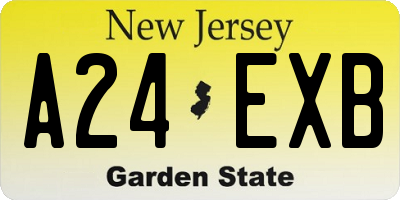 NJ license plate A24EXB
