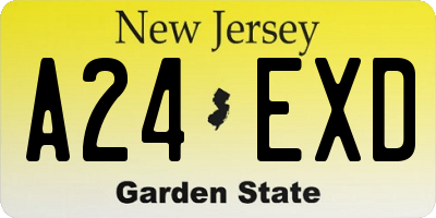 NJ license plate A24EXD