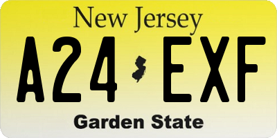NJ license plate A24EXF