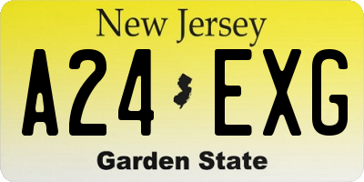 NJ license plate A24EXG