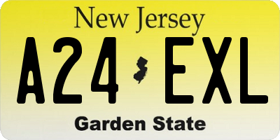 NJ license plate A24EXL