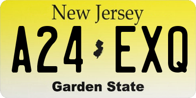 NJ license plate A24EXQ