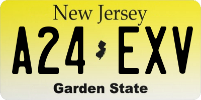 NJ license plate A24EXV