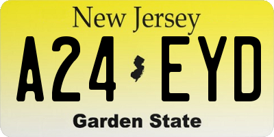 NJ license plate A24EYD