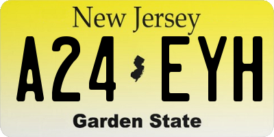 NJ license plate A24EYH