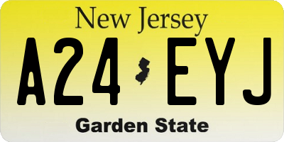 NJ license plate A24EYJ