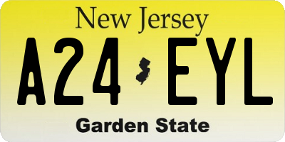 NJ license plate A24EYL