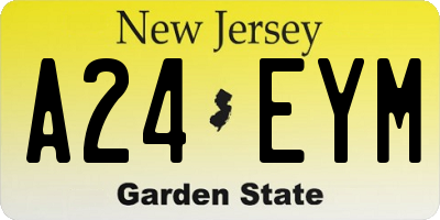 NJ license plate A24EYM