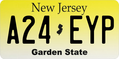 NJ license plate A24EYP
