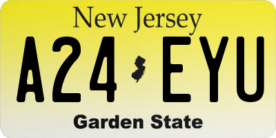 NJ license plate A24EYU