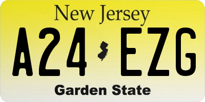NJ license plate A24EZG