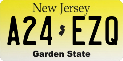 NJ license plate A24EZQ
