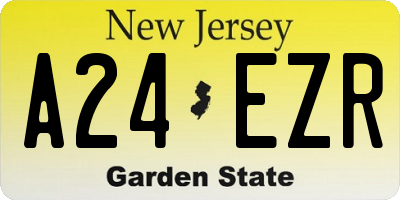 NJ license plate A24EZR