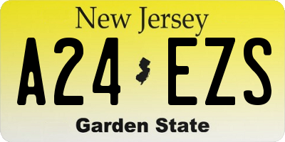 NJ license plate A24EZS