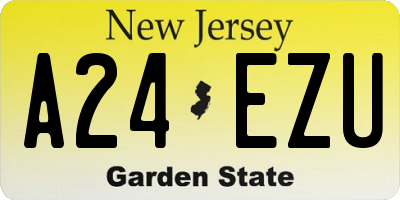 NJ license plate A24EZU