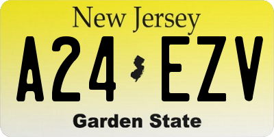 NJ license plate A24EZV