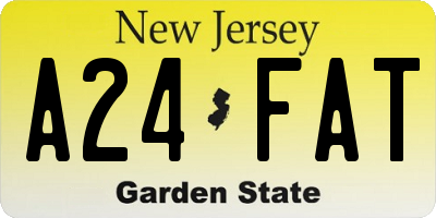 NJ license plate A24FAT