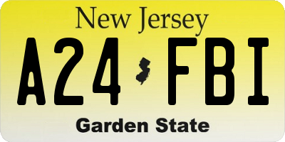 NJ license plate A24FBI