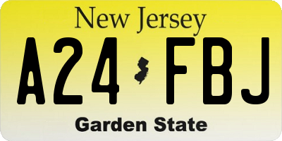 NJ license plate A24FBJ