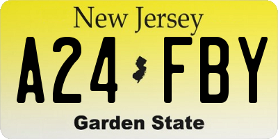 NJ license plate A24FBY
