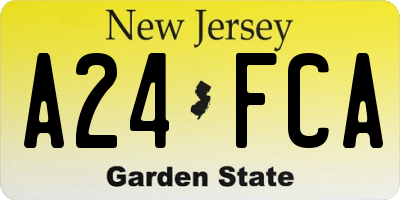 NJ license plate A24FCA
