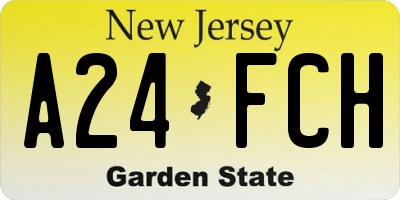 NJ license plate A24FCH