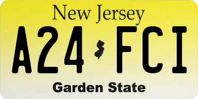 NJ license plate A24FCI