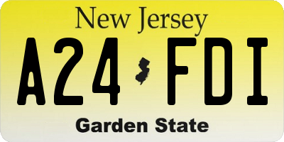 NJ license plate A24FDI