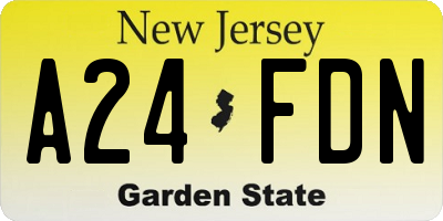 NJ license plate A24FDN