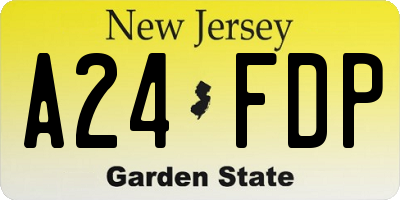 NJ license plate A24FDP