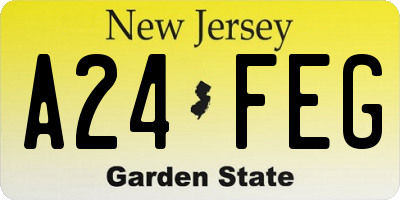 NJ license plate A24FEG