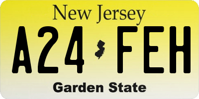 NJ license plate A24FEH