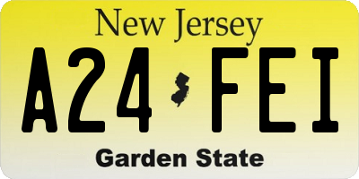 NJ license plate A24FEI