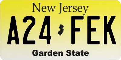NJ license plate A24FEK