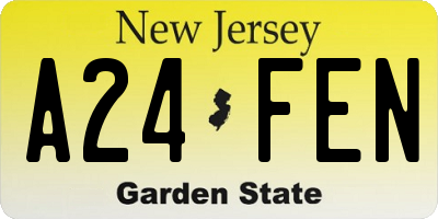 NJ license plate A24FEN