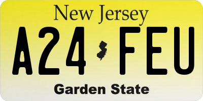 NJ license plate A24FEU